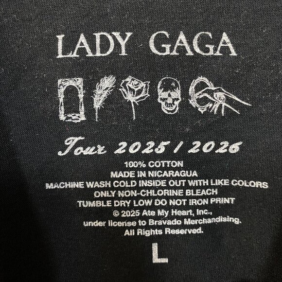 Lady Gaga Vanish Into You Mayhem Ball Tour T-Shirt Large - Picture 5 of 5